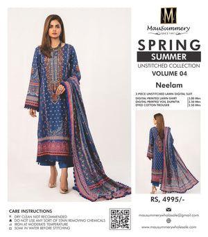 Original Mausammery Digital Printed Lawn 3 Piece - 10896