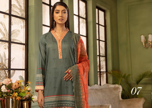 Orange Haman Ayesha Lawn 3 pc - 08707