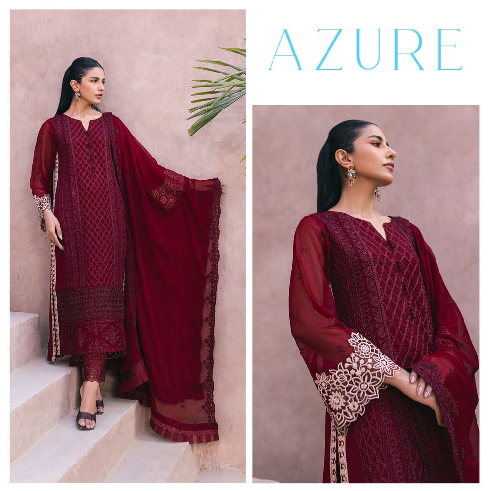 Azure FIRE LILY Lawn 3PC Dress - 10459