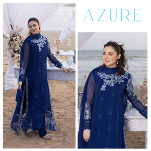 Azure 3 Piece Embroidered Lawn - 10576