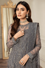 Zarif STORM GREY Net Embroidered 4 Piece Dress - 20323