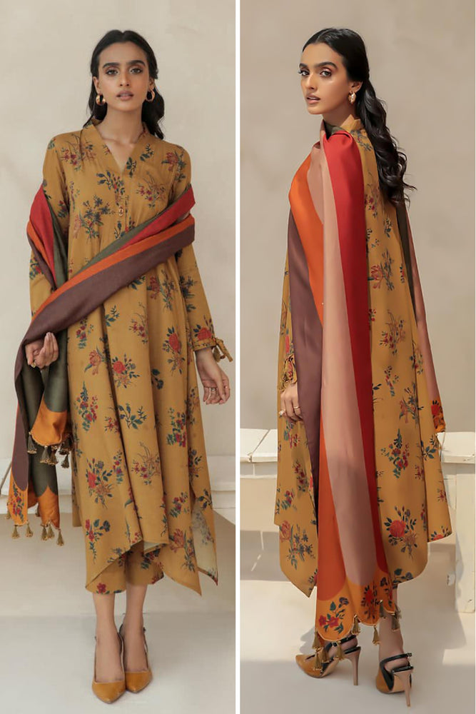 Designer Khaddar Digital Printed 3 Pc Dress - 09989