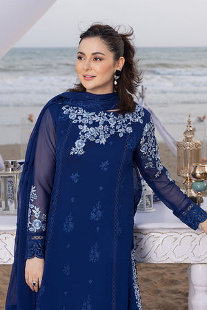 Azure 3 Piece Embroidered Lawn - 10576