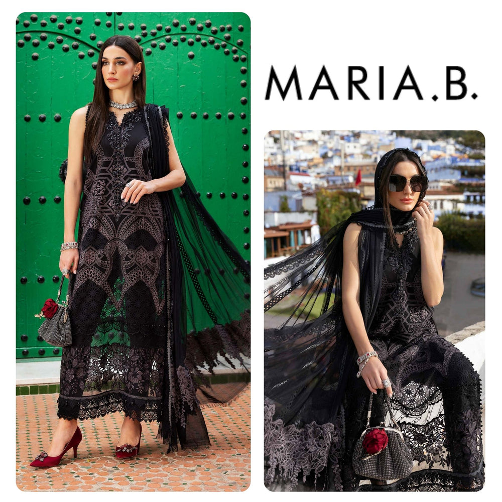 Maria b Chikankari Luxury Lawn Embroidered 3 Piece Dress - 10712