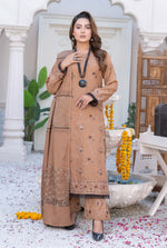 Original Sofia by Sobia Waseem Luxury Winter Peach Leather 3 Piece Dress - 0392