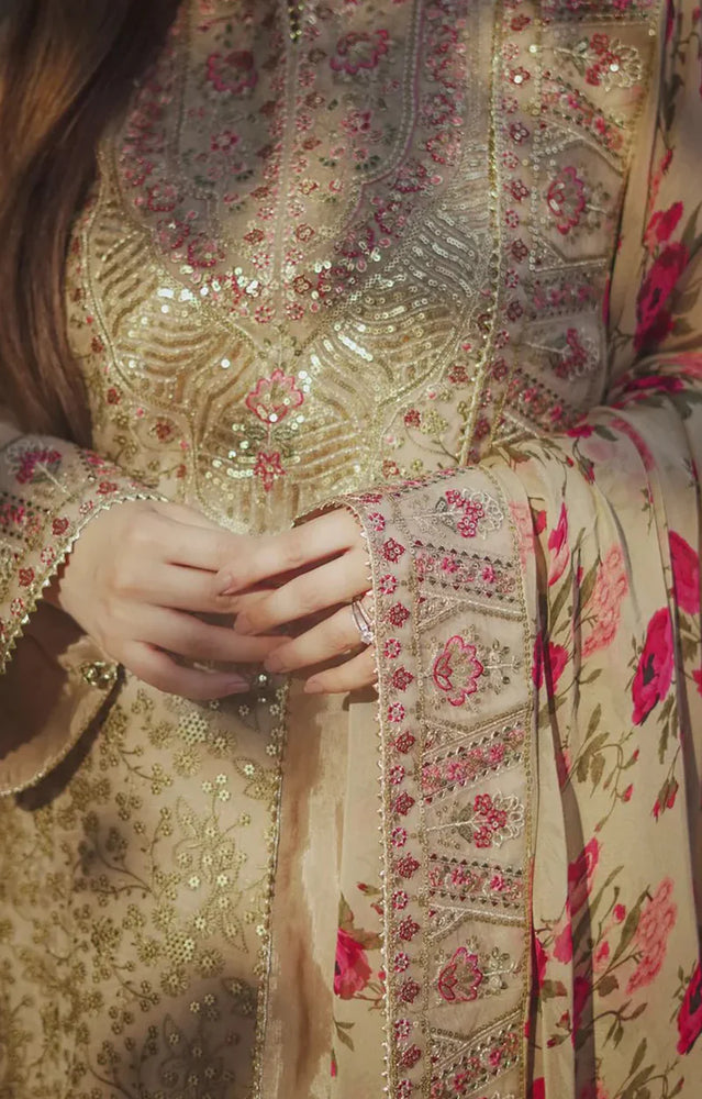 Aneelas Organza Embroidered 3 Piece Dress - J0756