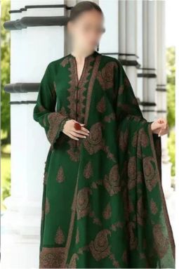 Bareeze Dhanak Embroidered 3 Piece Dress with Shawl - J0334