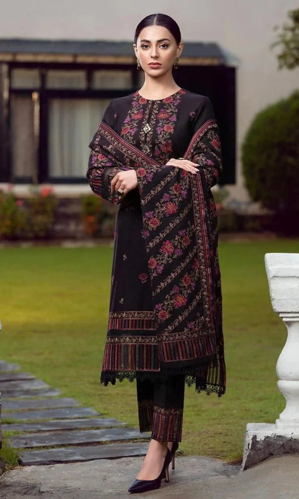 Bareeza Winter Karandi Embroidered 3 Piece Dress with Karandi Shawl - 20383