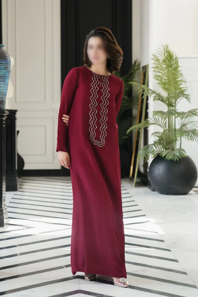 Lulusar x Hania Amir SAMAAL LONG Shamoz Silk Hand Embellished 3 Piece Dress - J0124