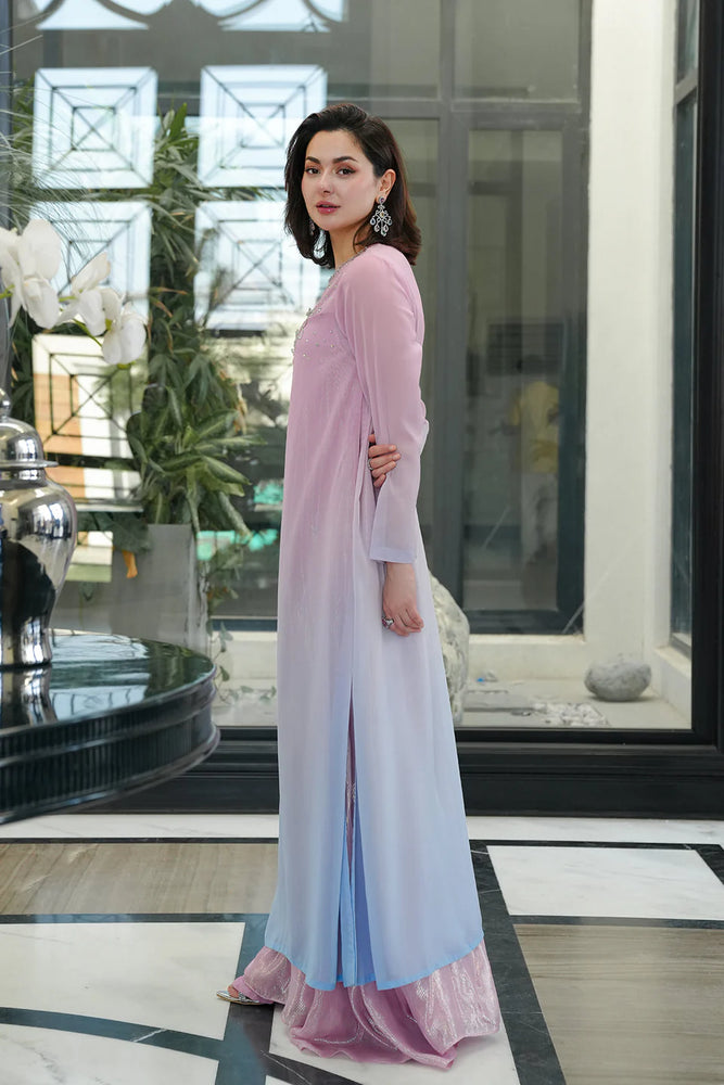 Lulusar Chiffon Embrodiered & hand Embellished Formal 3 Piece Dress
