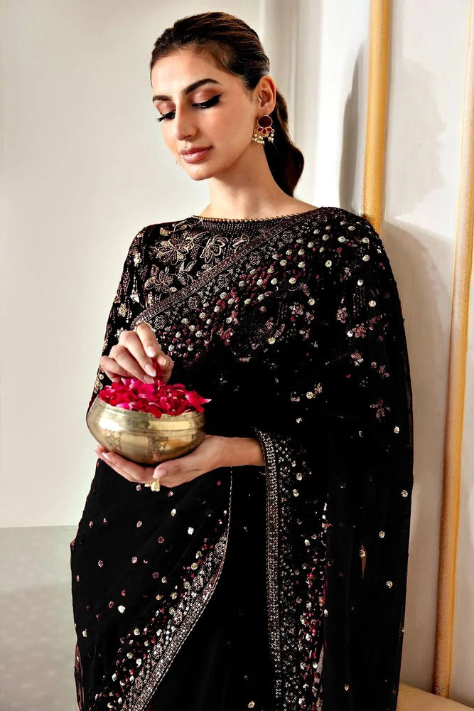 Jazmin Black Net Saree - 20556