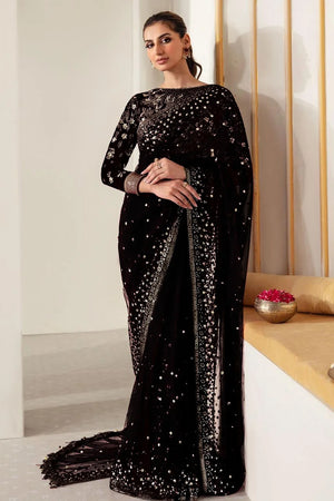 Jazmin Black Net Saree - 20556