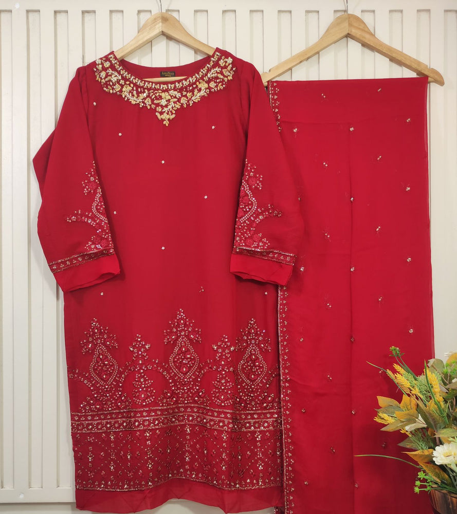 Agha Noor Embroidered Chiffon 2 pc - 09748 - Stitched