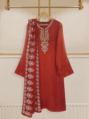 Agha Noor - Embroidered Chiffon 2 Piece Stitched - 10962