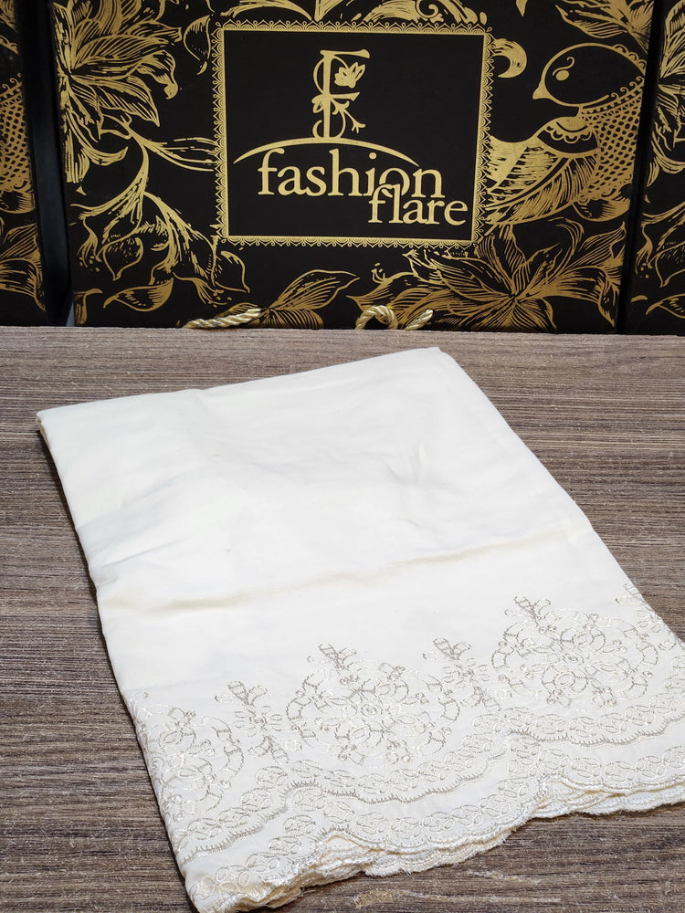 Original Fatima Noor Factory Leftover Stitched Cotton Bell Bottom CREAM - 20120