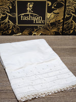 Original Fatima Noor Factory Leftover Stitched Cotton Bell Bottom WHITE - 20123