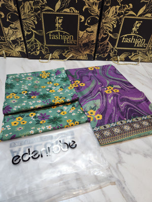 Original Factory Leftover Edenrobe 3 Piece Digital Print Lawn - FREE DELIVERY - 20127