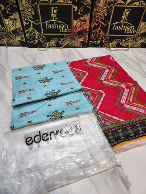 Original Factory Leftover Edenrobe 3 Piece Digital Print Lawn - FREE DELIVERY - 20134