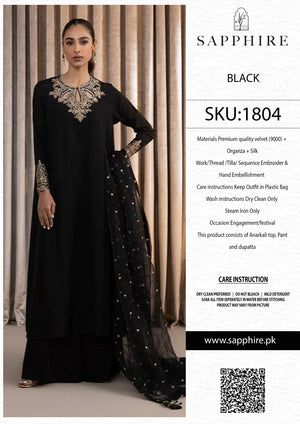 Sapphire Micro 9000 Velvet Festive 3 Piece Dress - 20284