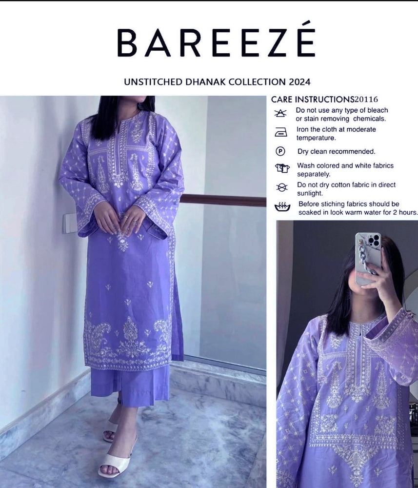 Bareeze Dhanak Embroidered 2 Piece Dress - 0157