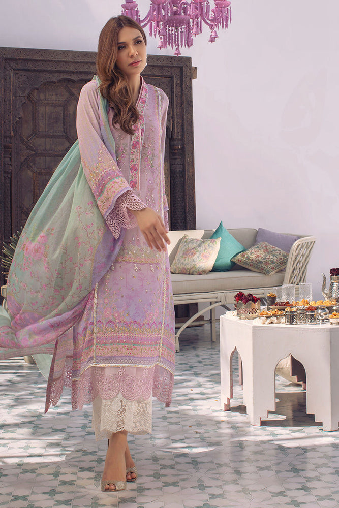 Ansab Jahangir LILAC PAISLEY Charmeuse Silk Digital Print Piece