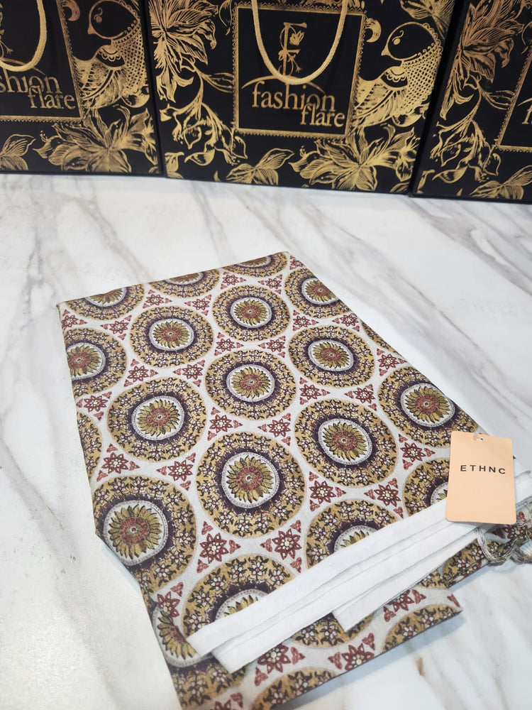 Ethnc Cotton Silk Digital Print Co Ord 2 Piece Dress - J0300