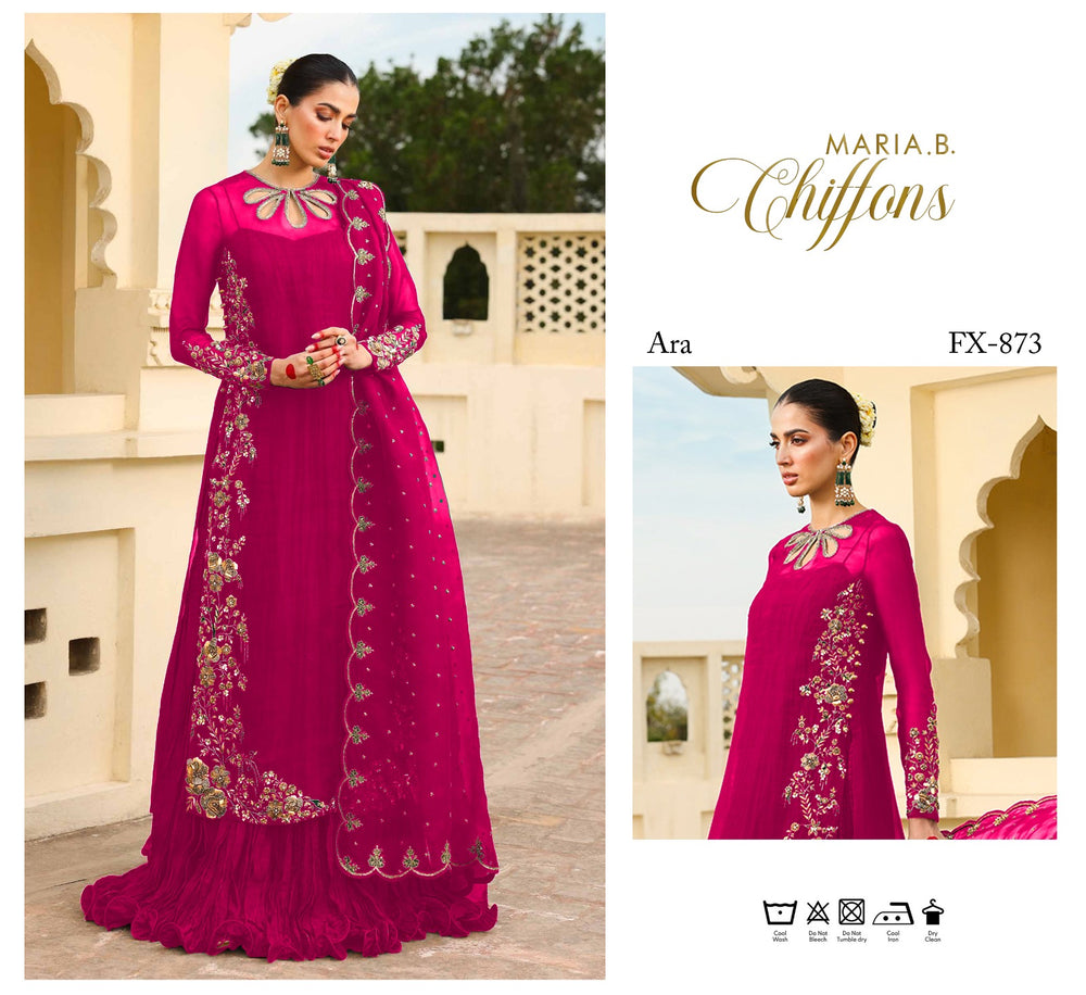 MariaB ZAMROOD ARA Organza Embroidered & Hand Embellished 3 Piece Dress - J1078