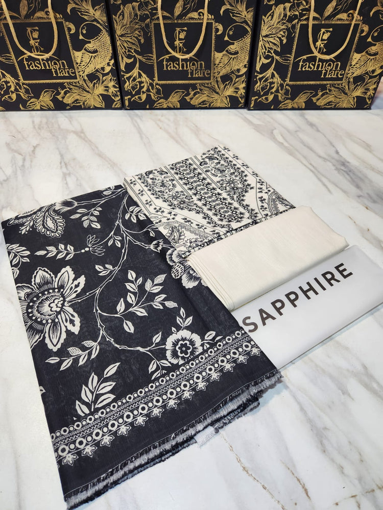 Original Sapphire Factory Leftover Khaddar Digital Print Winter 3 Piece Dress - J1116