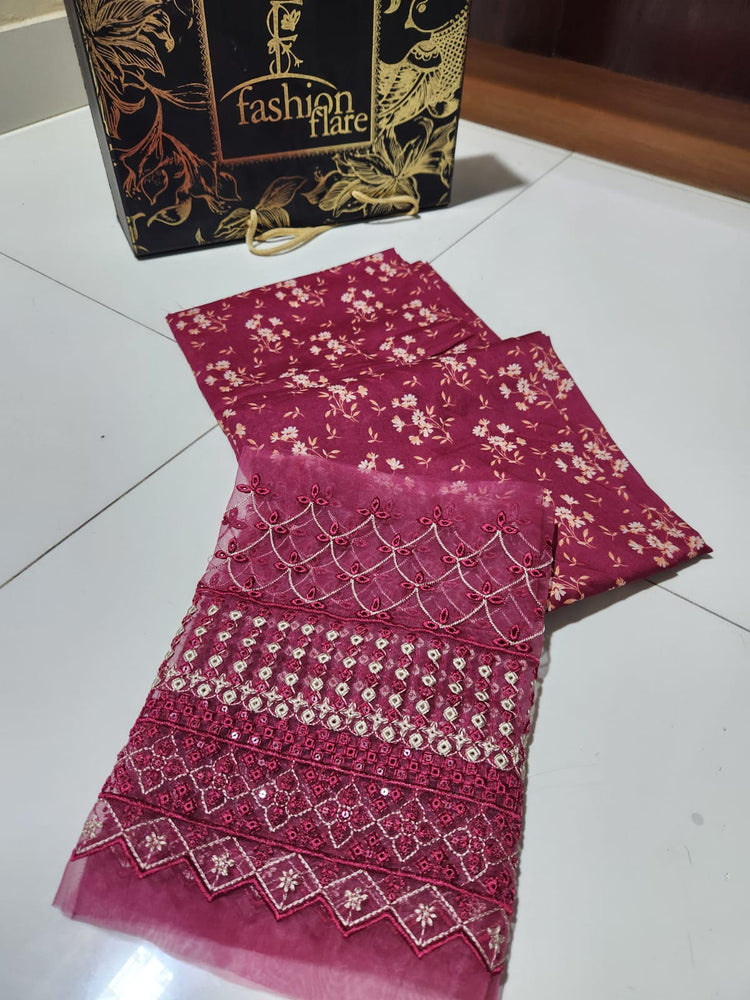 Original Factory Leftover Khaadi Embroidered & Digital Print Lawn 2 Pi ...