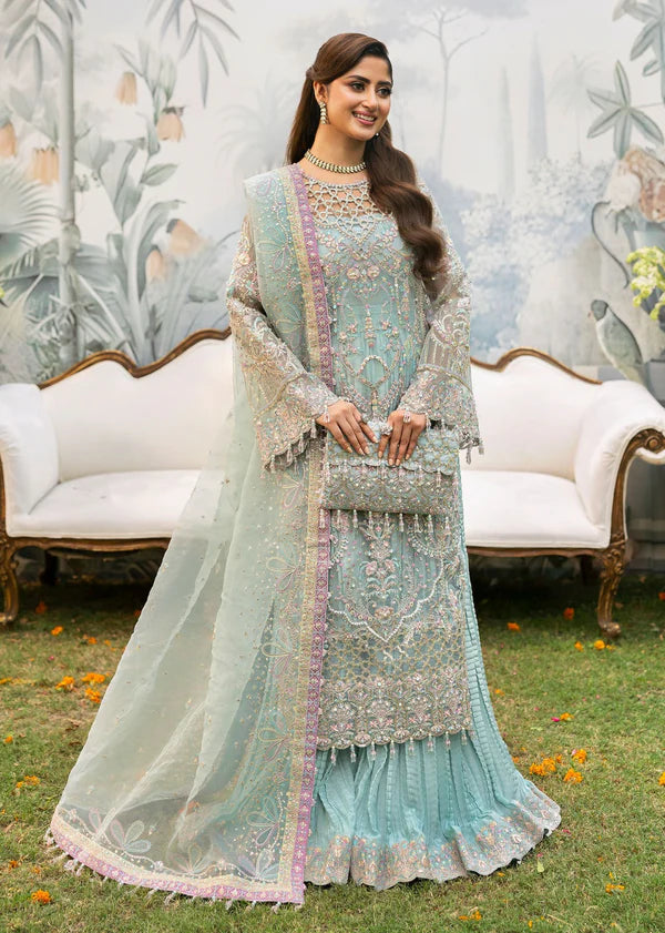 Kanwal Malik Organza Hand Embellished & Embrodiered Gharara Dress - J1091