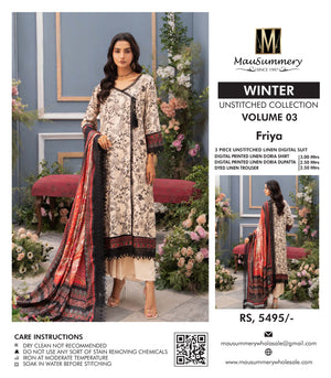 Original Factory Leftover Mausammery Linen Digital Print 3 Piece - FREE DELIVERY - 0009