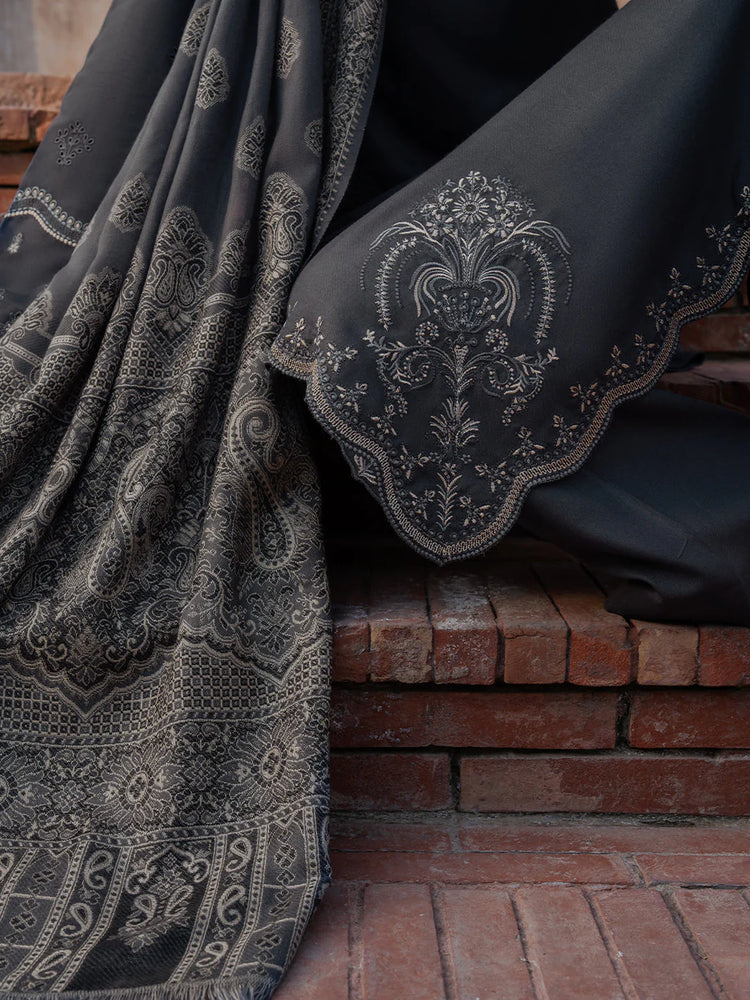 Izel Dhanak Embroidered Luxury Winter 3 Piece Dress - J1185