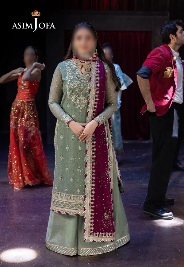 Asim Jofa Chiffon 3 Piece - J0052 - Embroidered