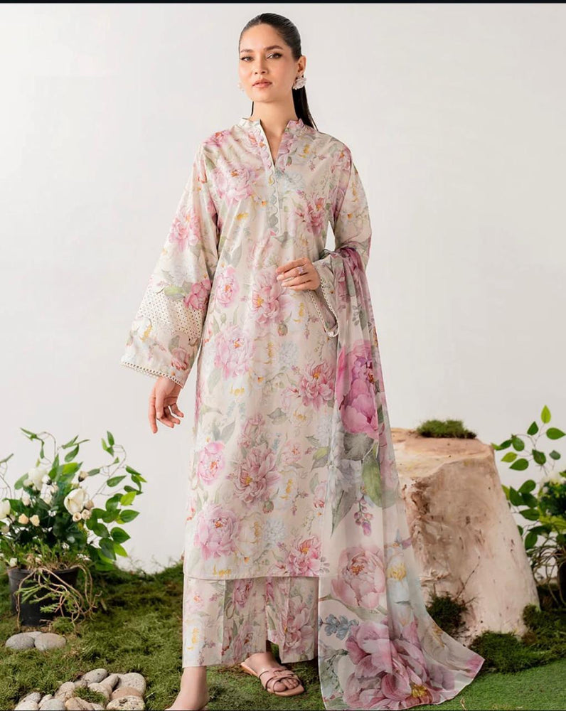 Designer Shamoz Silk 3 Piece Dress - J0060 - Digital Print