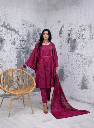 Fatima Noor Mid Summer Cambric Collection 3 pc - 09462 - Stitched