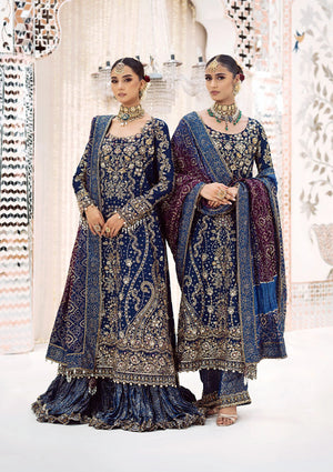 AIK Atelier NAVY BLUE Organza Wedding Dress - 0581 Fashion Flare AIK Atelier NAVY BLUE Organza Wedding Dress - 0581 Fashion Flare