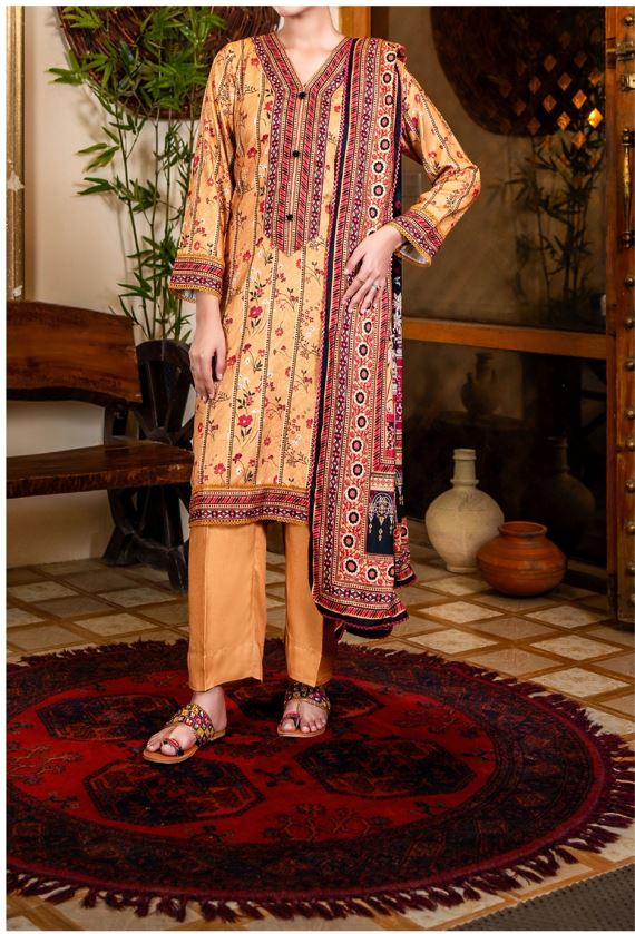 Original Factory Leftover Mehak Marina Viscose Digital Print 3 Piece Dress - J0766