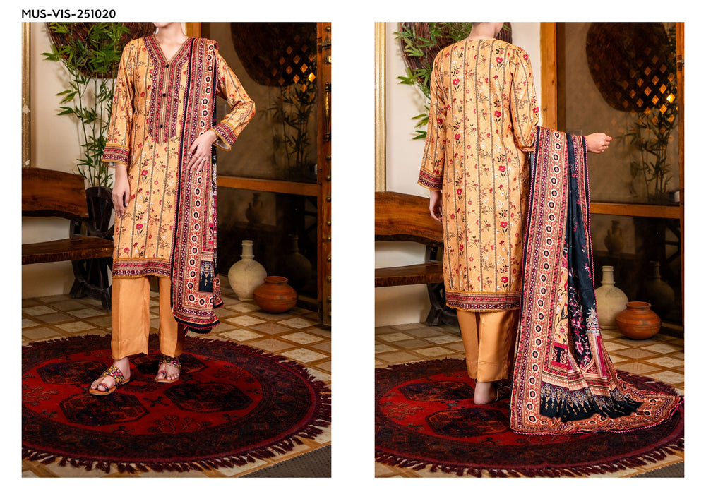 Original Factory Leftover Mehak Marina Viscose Digital Print 3 Piece Dress - J0766