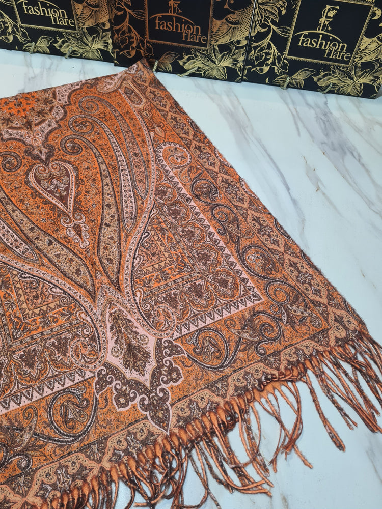 Original Amna Maleeha Kalamkar Wool Mini Shawl - 20977