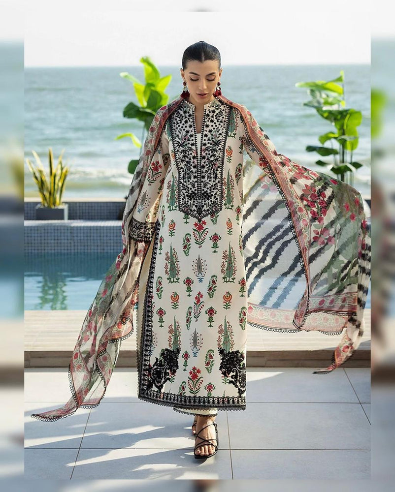 Designer Shamoz Silk 3 Piece Dress - J0064 - Digital Print