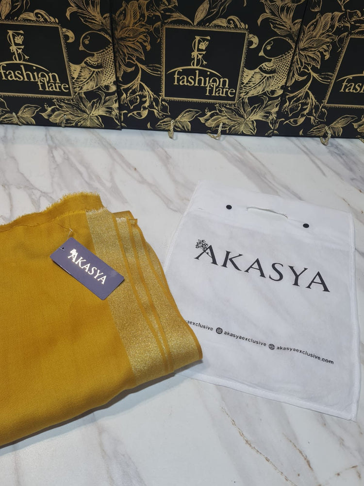 Original Factory Leftover AKASYA Pashmina Zari Shawl - 10607