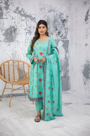 Fatima Noor Mid Summer Cambric Collection 3 pc - 09470 - Stitched