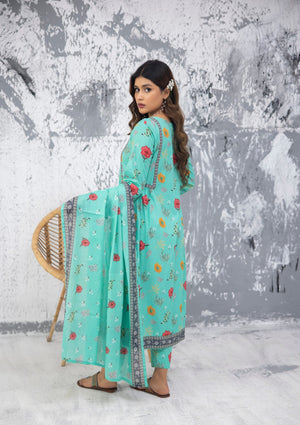 Fatima Noor Mid Summer Cambric Collection 3 pc - 09470 - Stitched