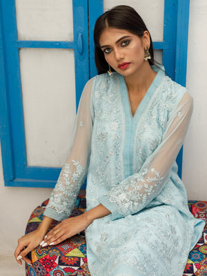 Original Leftover Akasya Jashan-e-Bahar IRIS Chiffon 2 pc - 09916