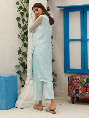 Original Leftover Akasya Jashan-e-Bahar IRIS Chiffon 2 pc - 09916