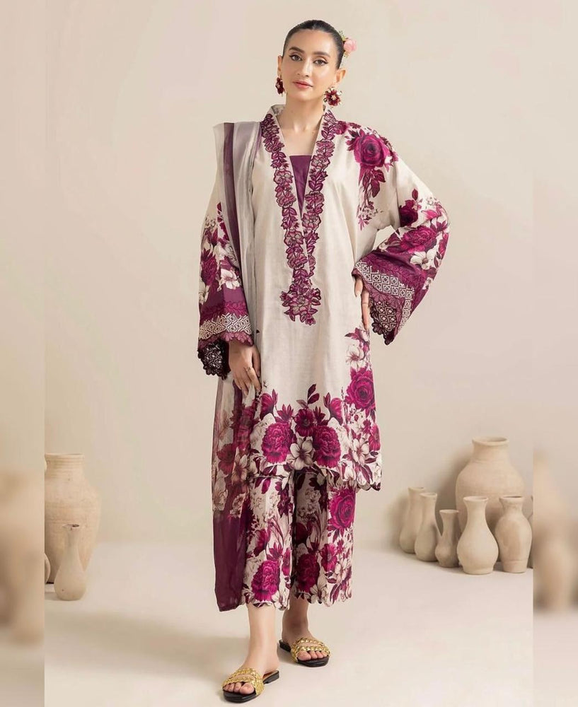 Designer Shamoz Silk 3 Piece Dress - J0070 - Digital Print