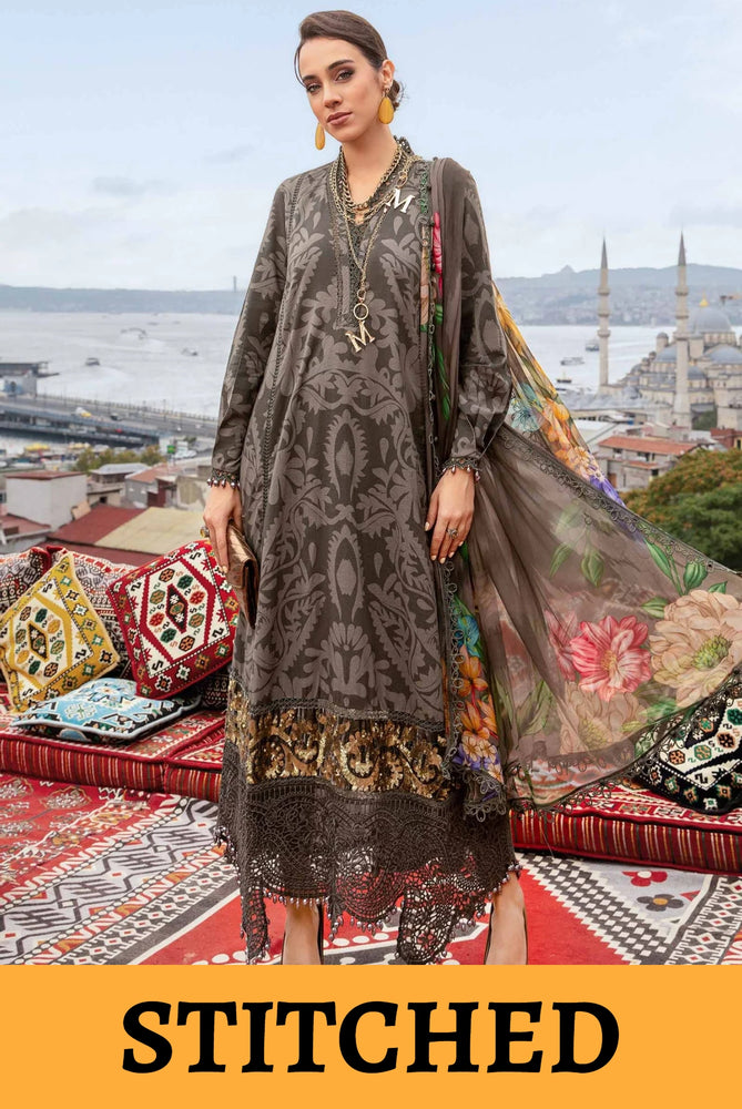 MariaB. MPrint Embroidered 3 Piece Lawn Dress - Stitched - 20334