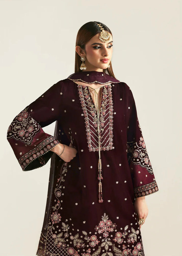 Emaan Adeel Velvet Micro 9000 Embroidered 3 Piece Dress - J0690