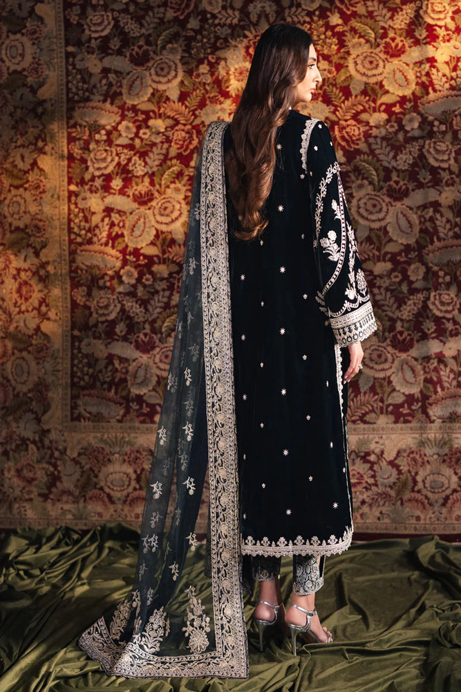 Qalamkar SAMIRA Festive Embroidered Velvet 3 Piece Dress - 0404