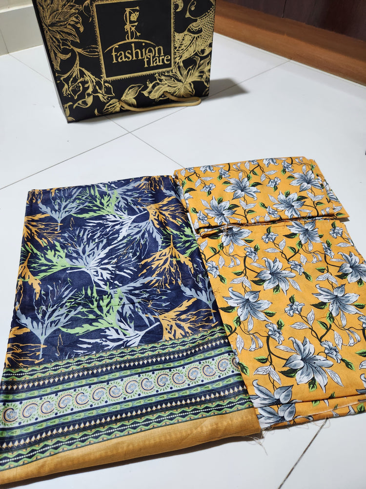 Original Binsaeed Cotton Digital Print 3 Piece Dress - J0145